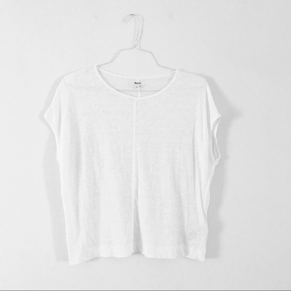 Madewell Tops - MADEWELL: white linen miracle tee